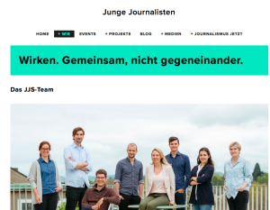 Sur son site, l'équipe de Junge Journalisten Schweiz se présente.